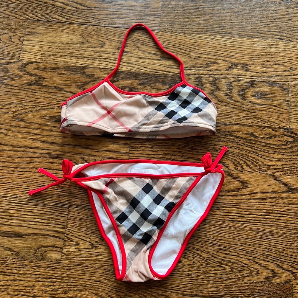 Burberry Children little girl checkered bikini size 10Y gently used